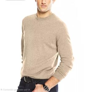 Club Room  Cashmere Luxury Men's Tan Crewneck Sweater Size Small